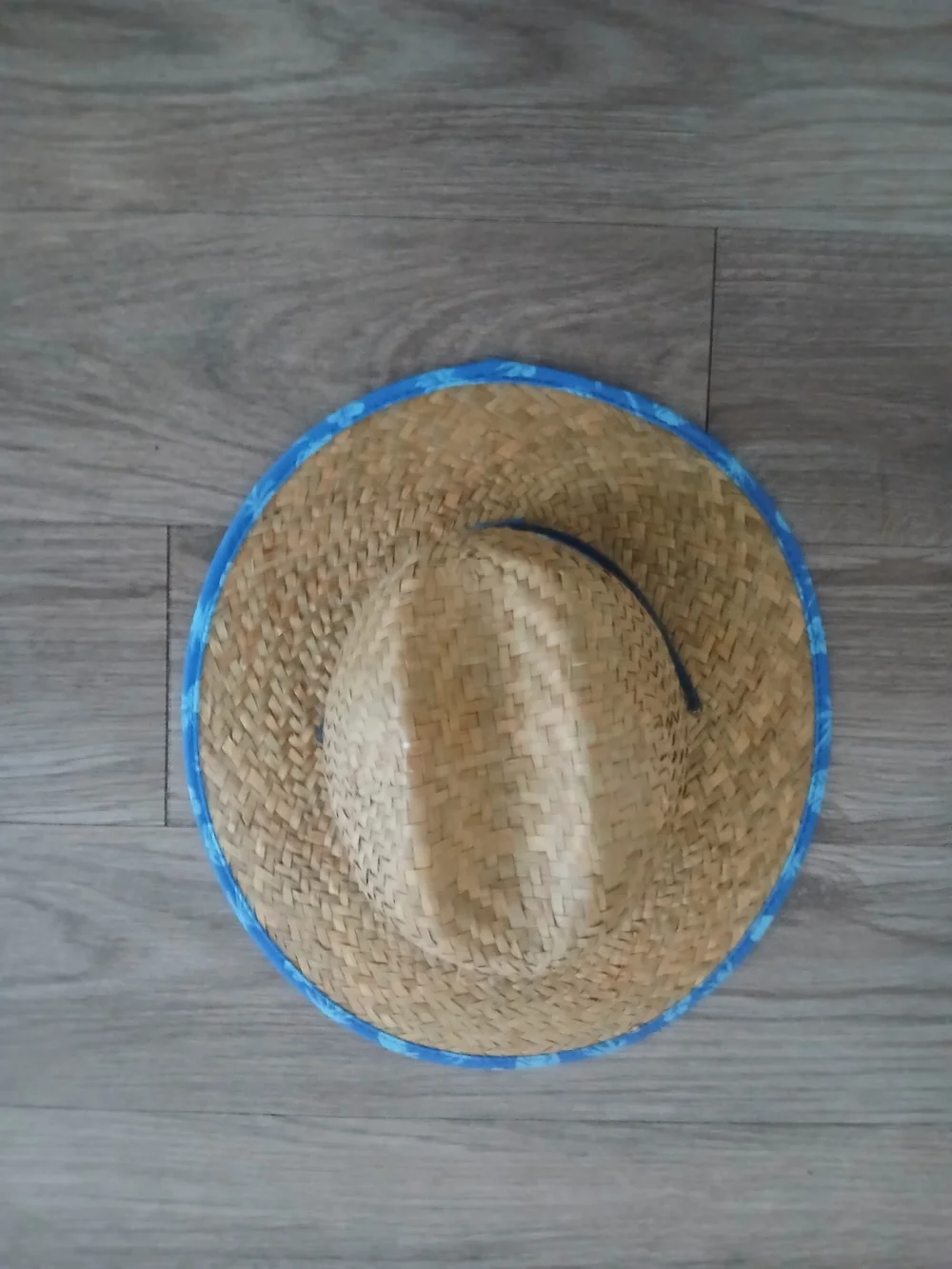 Straw Tommy Bahama Boy Hat with Blue Pineapple Trim